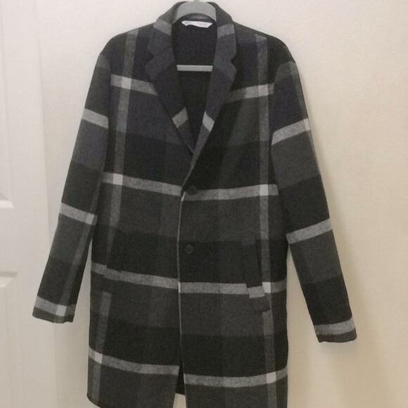 Zara Ladies Coat: black&Gray Size L-58% Polyester, 32% Wool - Picture 8 of 10